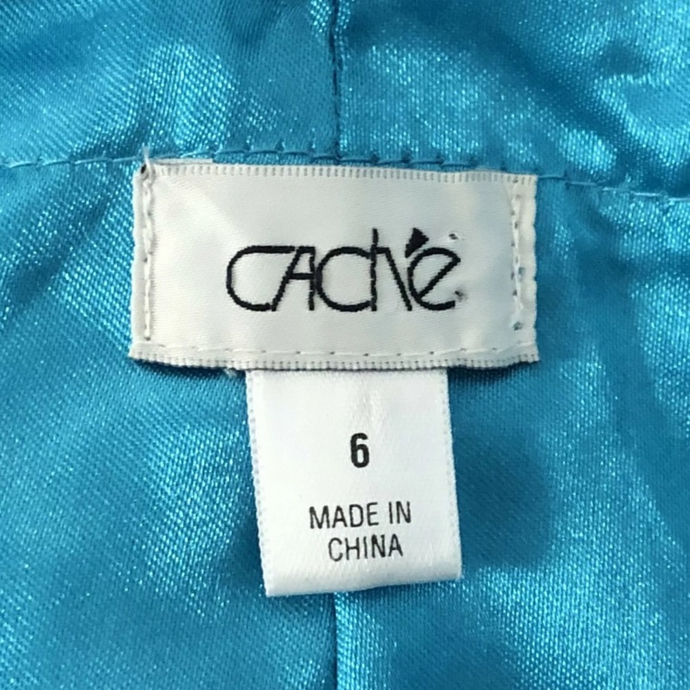 Cache Chiffon Rhinestone Ruffled Flutter Dress - image 7